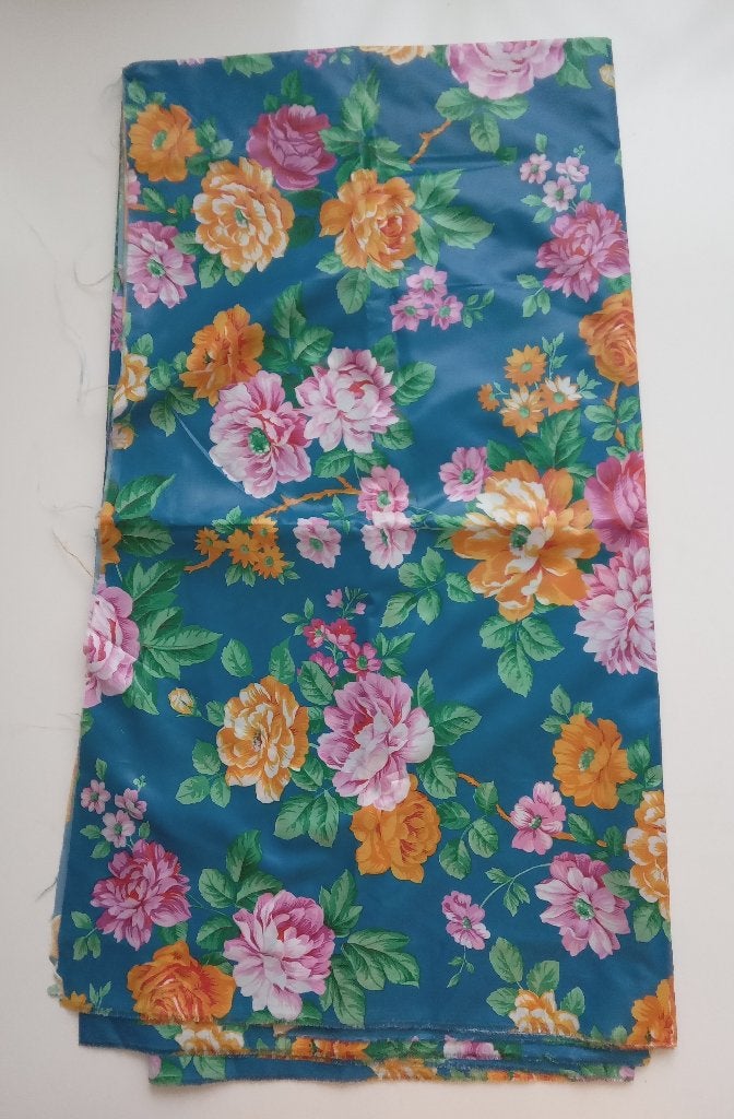 Bloemen taft stof, 120 cm of meer, Polyester, Meerkleurig, Verzenden