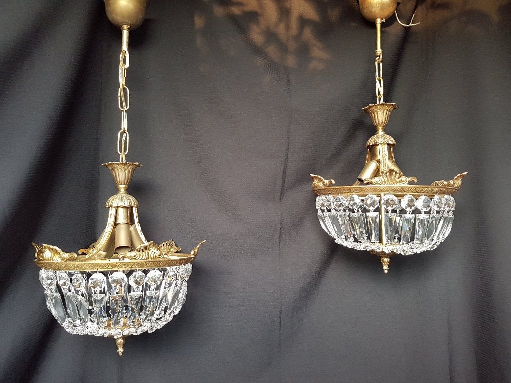 2 hallampjes met 3 lichtpunten, Ophalen of Verzenden, Gebruikt, Glas, E14 (klein)