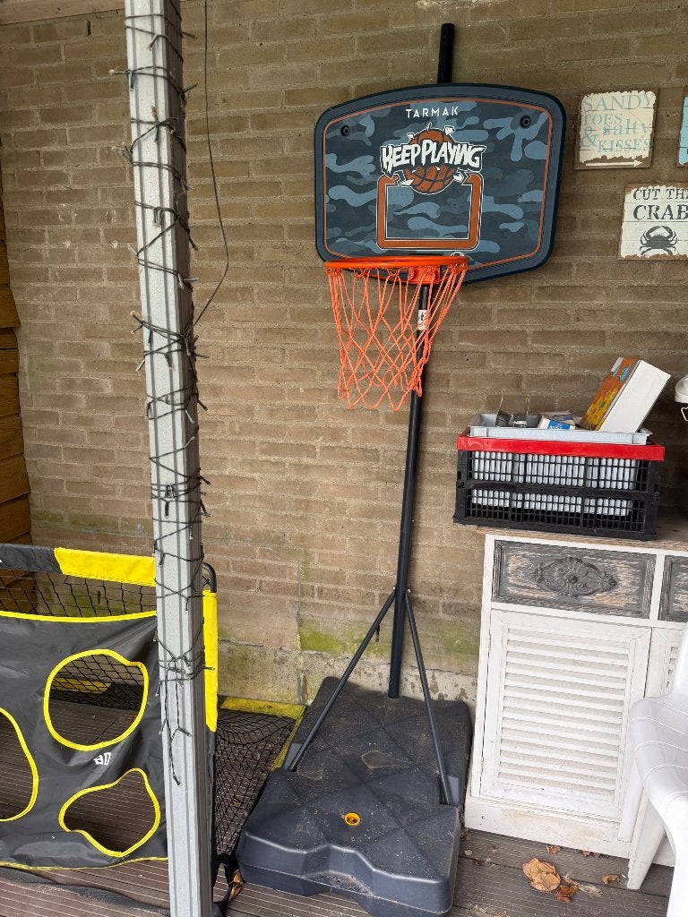 Basketbal net op standaard, Sport en Fitness, Ophalen, Gebruikt, Ring, Bord of Paal