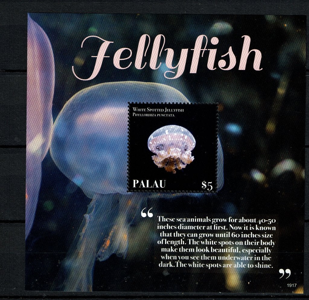 PALAU 2019 PF BLOK KWALLEN ZEELEVEN JELLYFISH 2, Ophalen of Verzenden, Postfris, Dier of Natuur