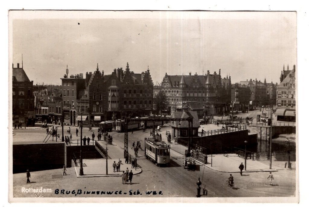 Rotterdam  3x Tram  Binneweg  1942, Verzenden, 1920 tot 1940, Zuid-Holland