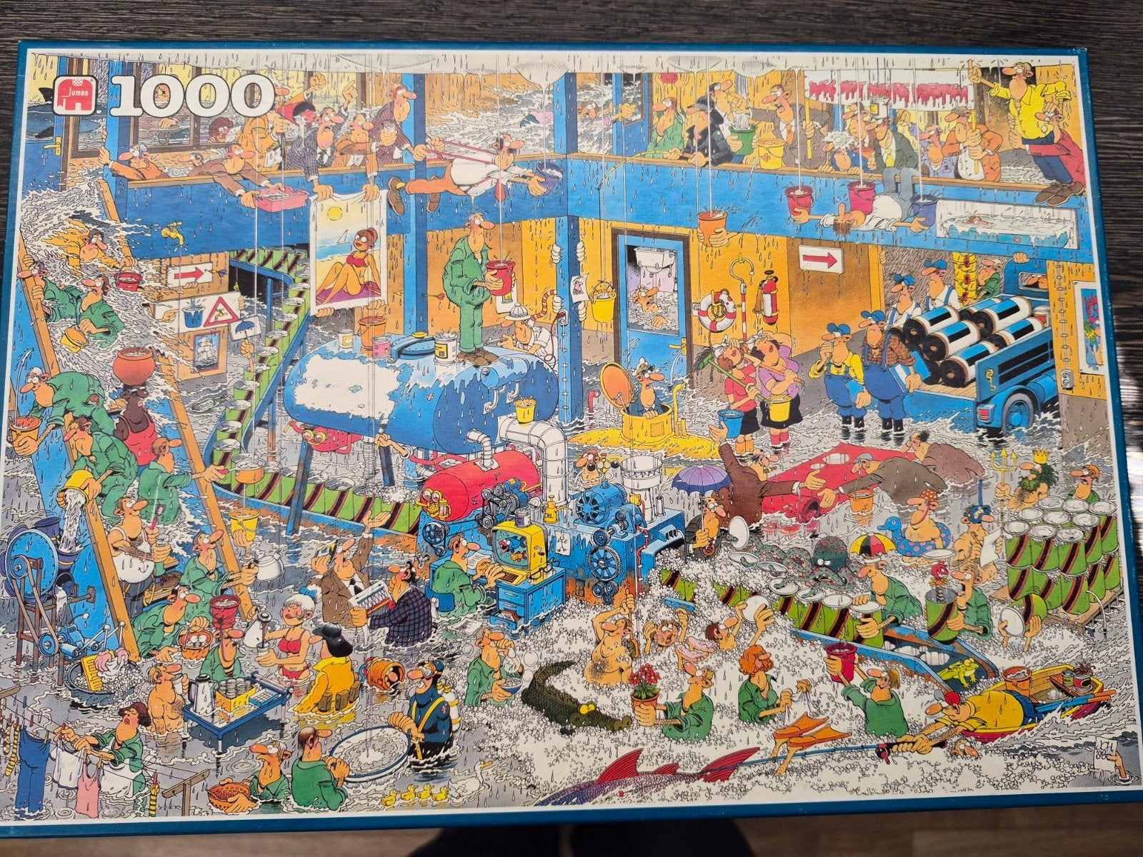 Jan van Haasteren De Lekkage 1000 stukjes puzzel, Ophalen, 500 t/m 1500 stukjes, Gebruikt, Legpuzzel