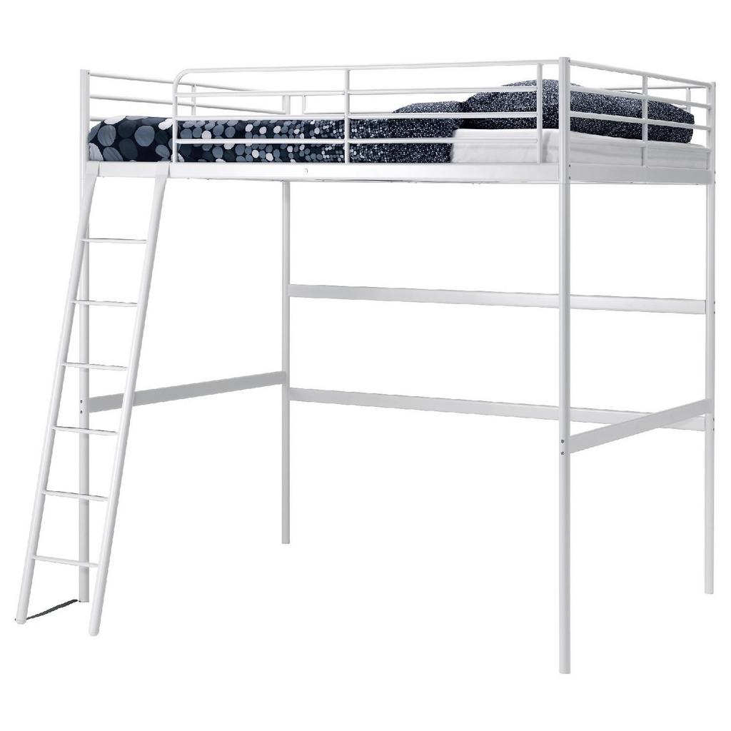 IKEA SVÄRTA hoogslaper Wit 140*200, Ophalen, Hoogslaper, Tweepersoons, 140 cm