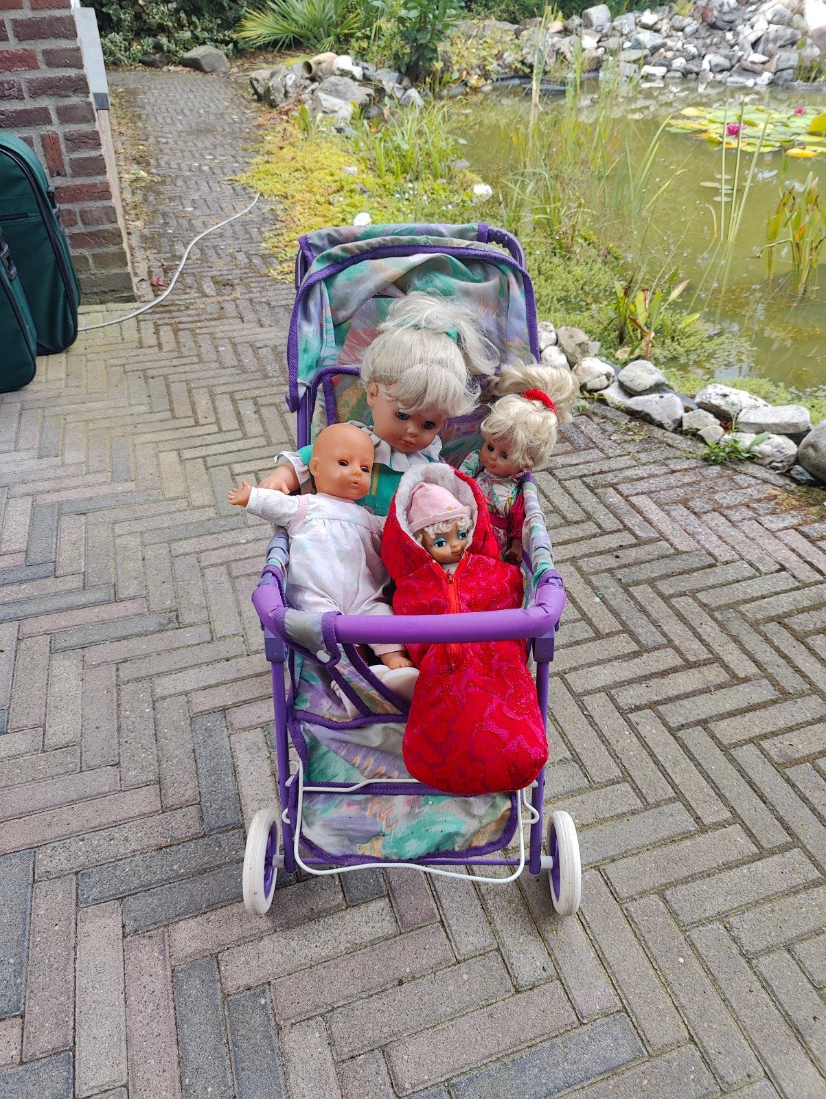 Poppen en poppenwagen set, Ophalen, Babypop