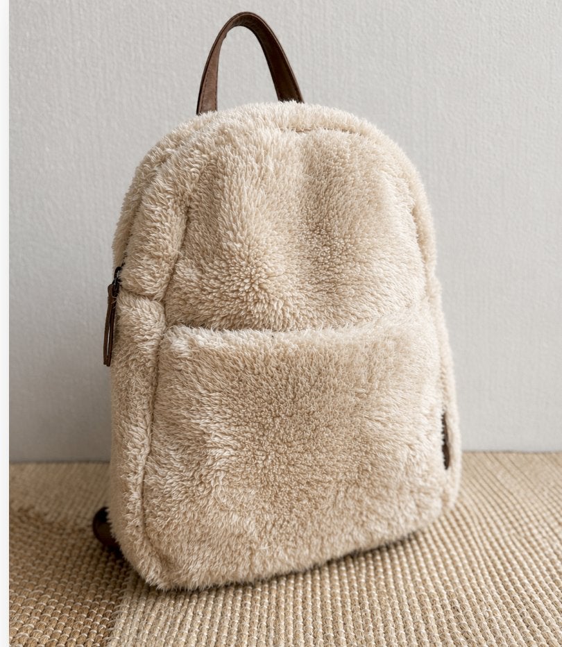 E Benetti Teddy Rugzak off white bijna nieuw fluffy backpack, Ophalen of Verzenden, Zo goed als nieuw, Overige merken