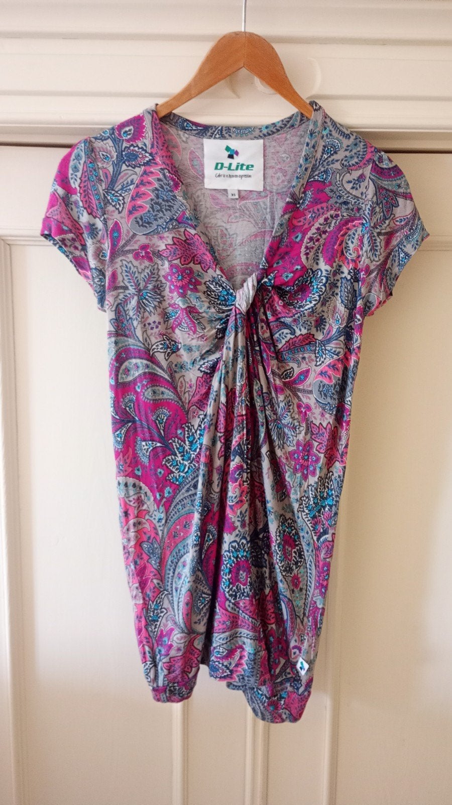 D-lite Paisley Top - Maat XS - Zo goed als nieuw, Kleding | Dames, Ophalen of Verzenden, Zo goed als nieuw, Korte mouw, Roze