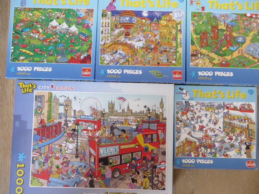 5x That's life puzzel, Ophalen of Verzenden, 500 t/m 1500 stukjes, Zo goed als nieuw, Legpuzzel