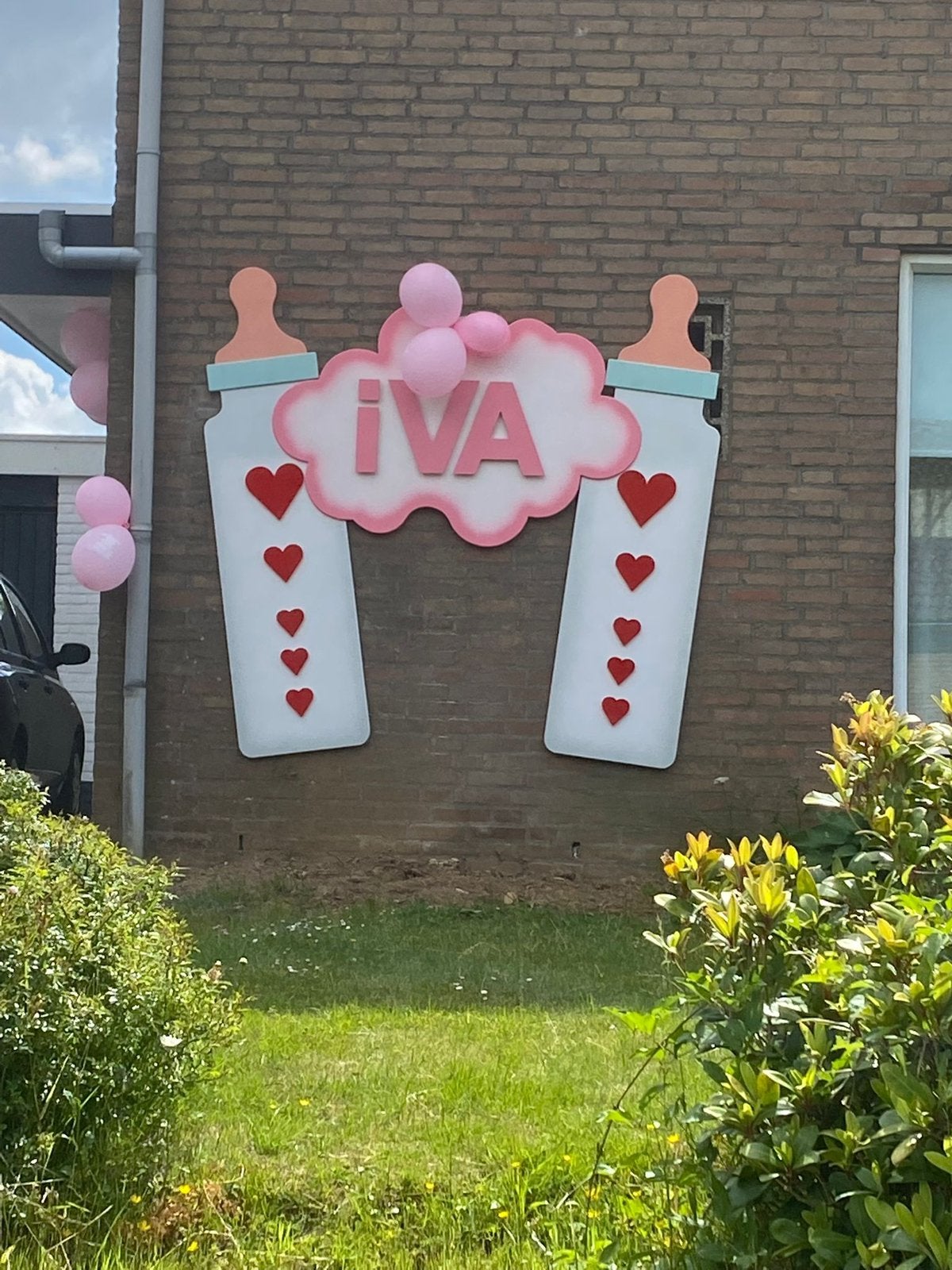 Handgemaakt houten geboortebord, Ophalen, Zo goed als nieuw