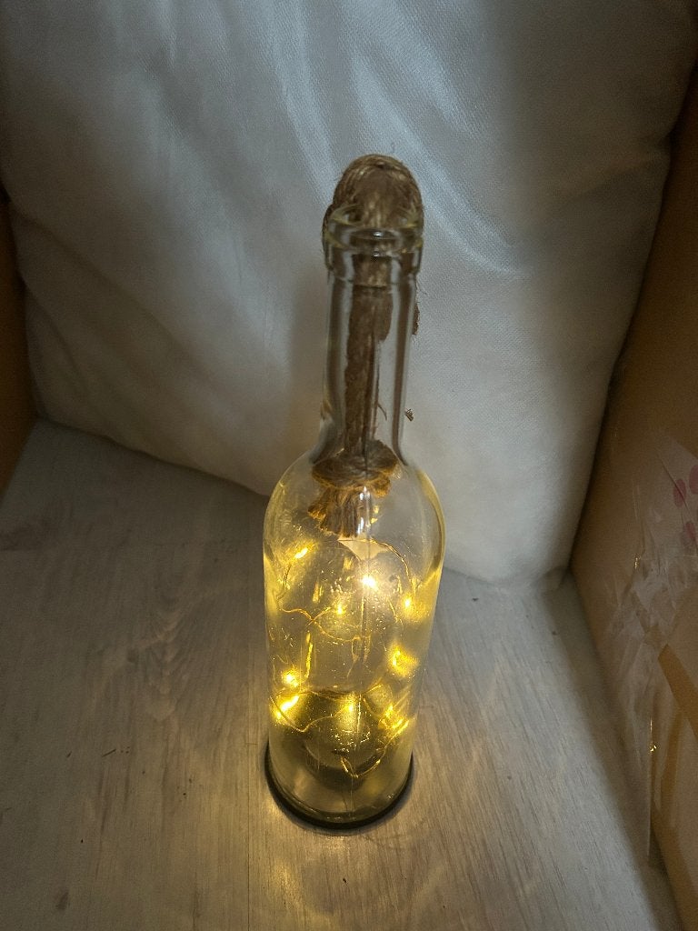 fles met licht, Ophalen of Verzenden, Gebruikt, Glas