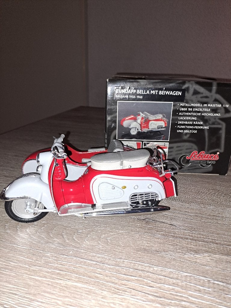 schuco Zündapp Bella met Span 1 10, Ophalen, Zo goed als nieuw, 1:9 t/m 1:12, Motor