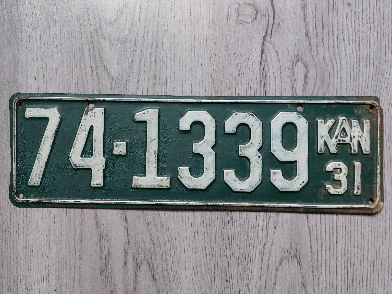 Kenteken 1931 Kansas USA Nummerplaat Nummerbord, Verzamelen, Ophalen of Verzenden, Gebruikt, Auto's