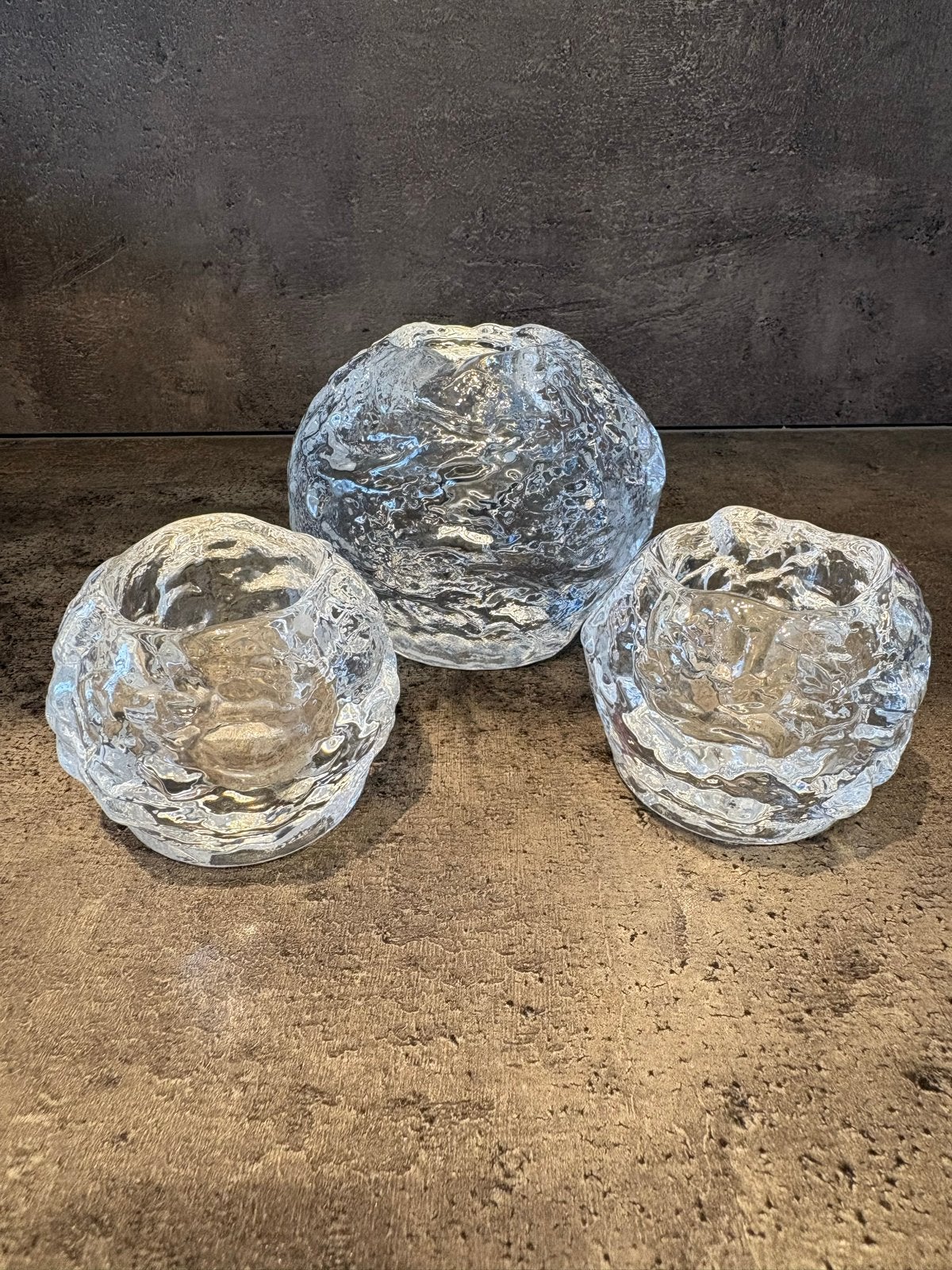Kosta Boda Snowball Waxinelichthouders - Set van 3, Huis en Inrichting, Ophalen, Kosta Boda, Wit, Waxinelichthouder