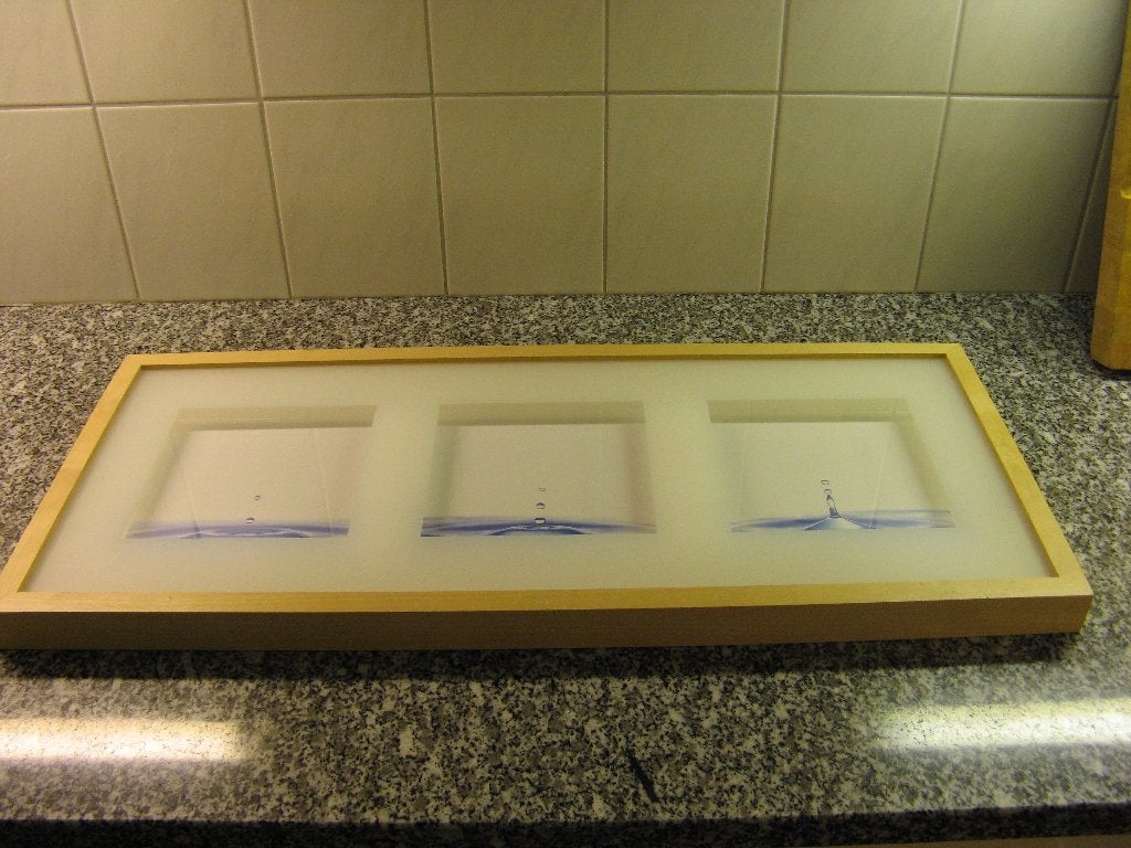 schilderij vallende waterdruppel, Ophalen of Verzenden, Zo goed als nieuw, Schilderij, 5 – 50