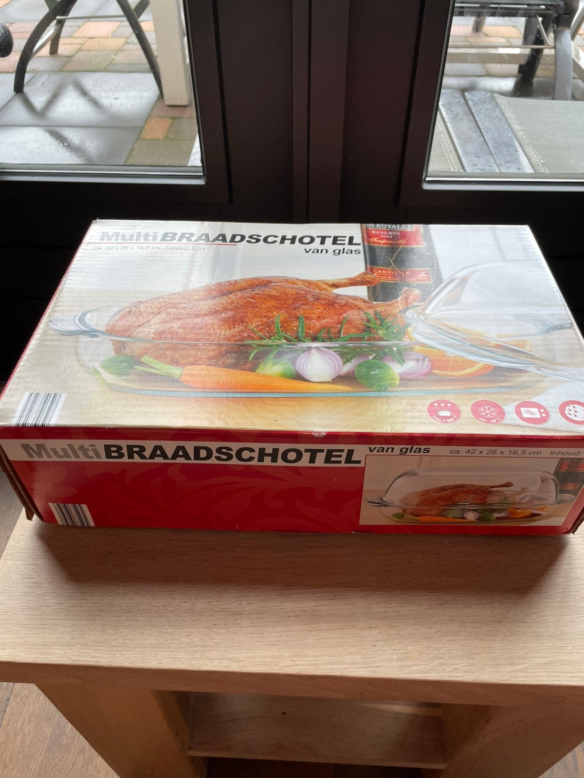 Braadschotel 8 liter glas, Huis en Inrichting, Keuken | Potten en Pannen, Ophalen, Nieuw, Glas, Overige typen
