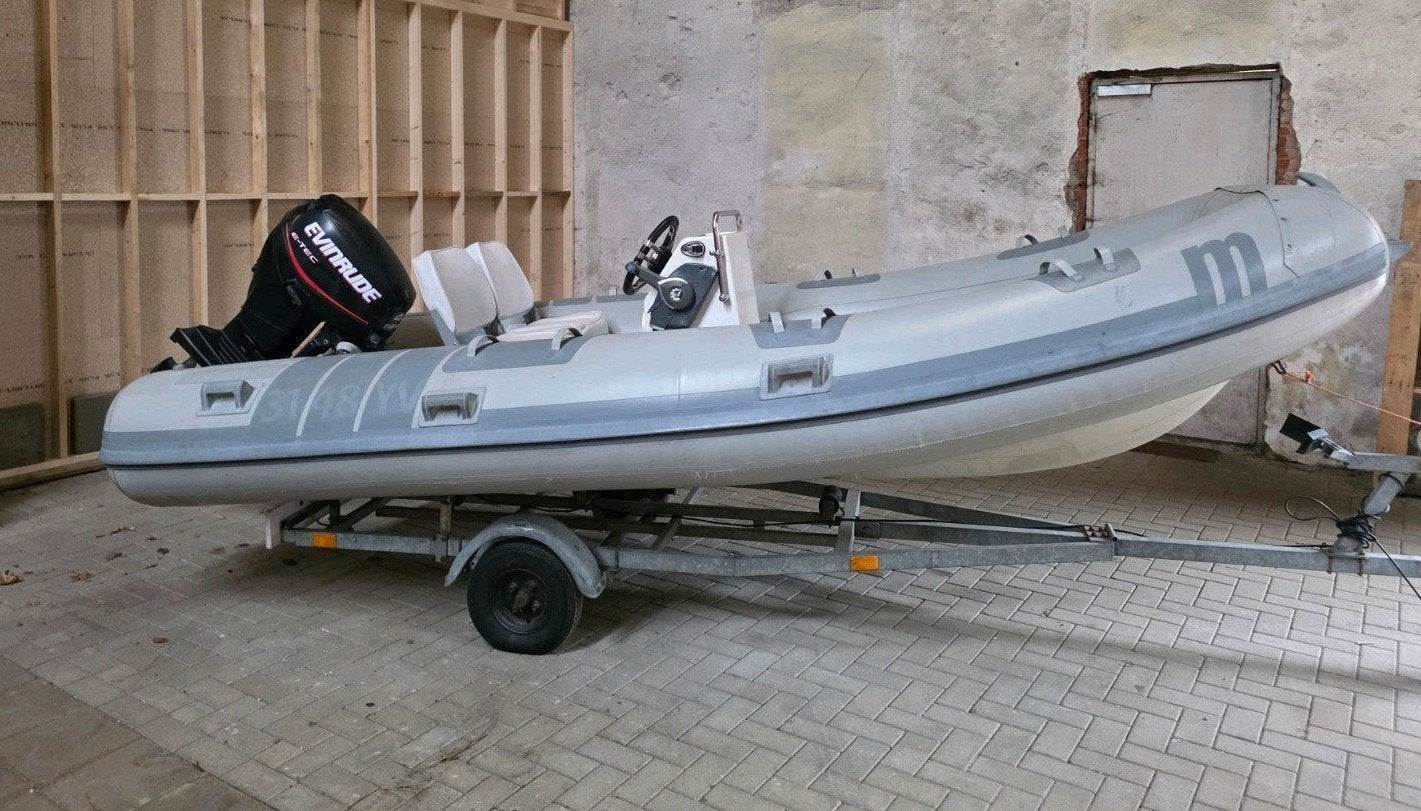 Marshall M60 Hypalon RIB met 40pk 4takt Evinrude en trailer, Ophalen, Buitenboordmotor, Powertrim