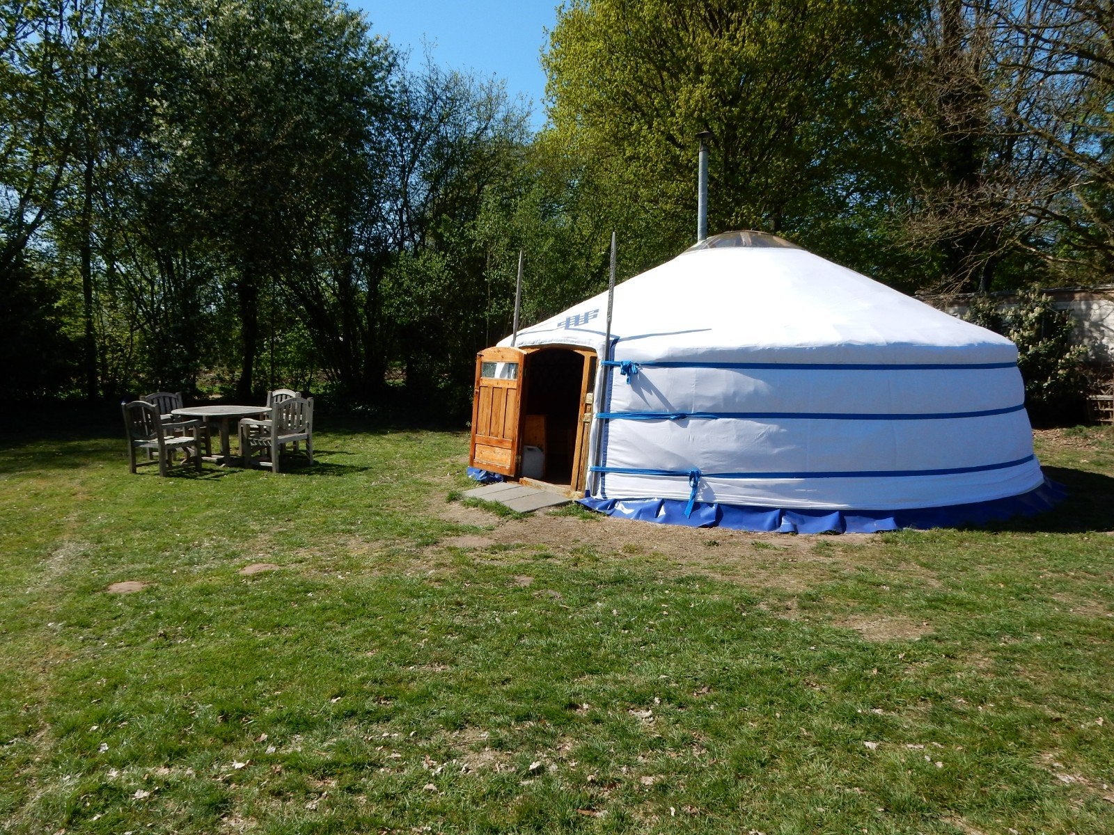 Nooitmeerhaast yurt 6.20 meter doorsnee in goede staat, Ophalen, Gebruikt