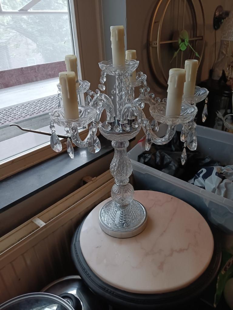 Elegante Kristallen Kandelaar met 5 Armen, Ophalen of Verzenden