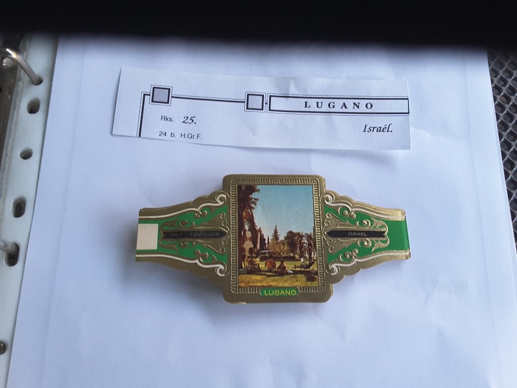 Sigarenbandjes lugano reeksen zn (25)  Israel HG, Verzamelen, Ophalen of Verzenden, Zo goed als nieuw, Sigarenbandjes
