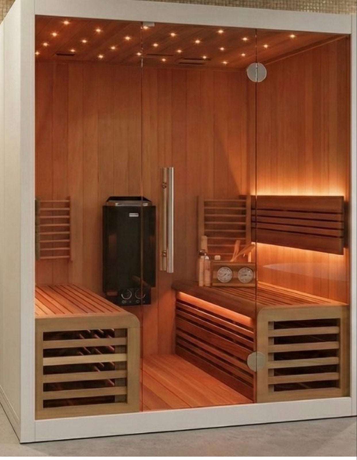 Luxe Complete Sauna., Sport en Fitness, Sauna, Zo goed als nieuw, Complete sauna, Fins of Traditioneel, Ophalen