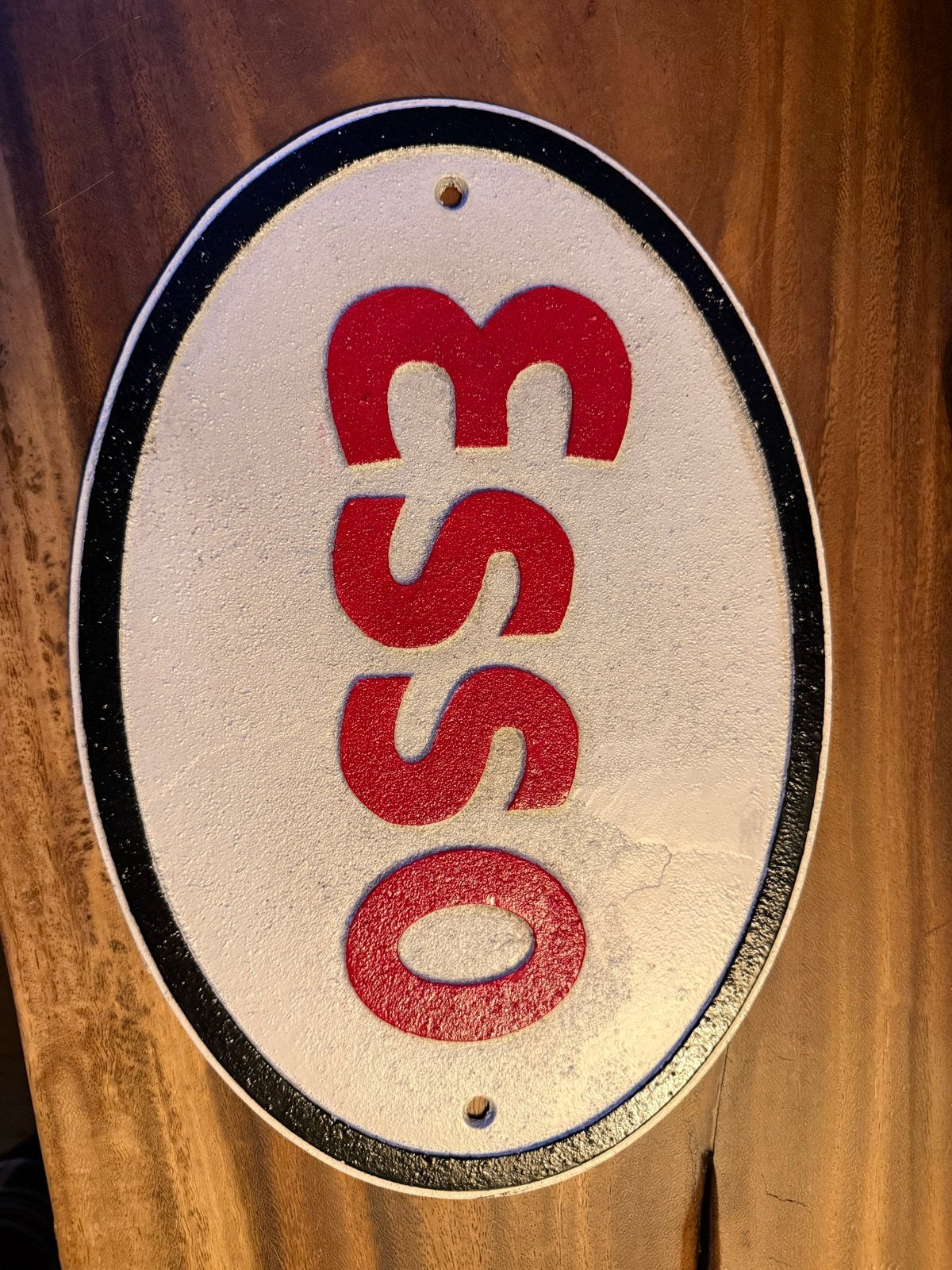 Vintage Esso Gietijzeren Reclamebord, Ophalen of Verzenden, Zo goed als nieuw, Reclamebord