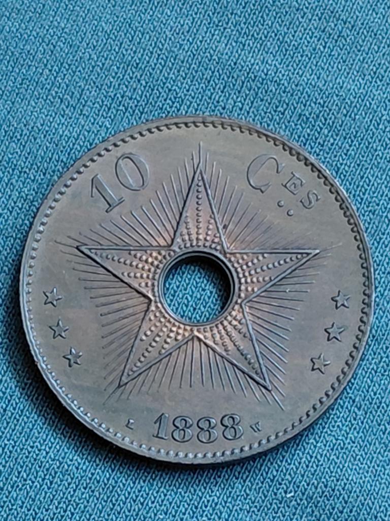 Congo Vrijstaat 10 Centimes 1888 Léopold II Pr+, Verzenden, Overige landen, Losse munt