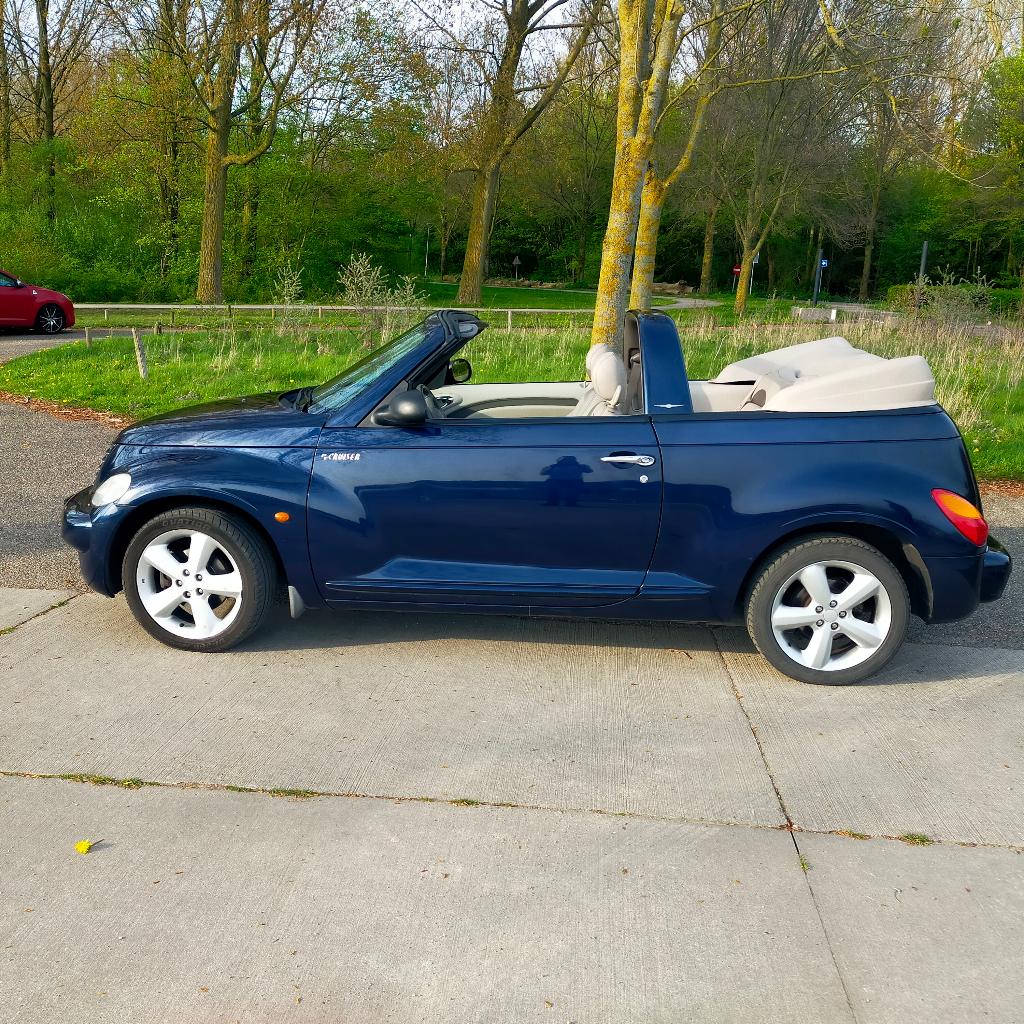 Chrysler PT Cruiser 2.4 I 16V Cabrio 2005 Blauw, Auto's, Voorwielaandrijving, 450 kg, Beige, Cabriolet