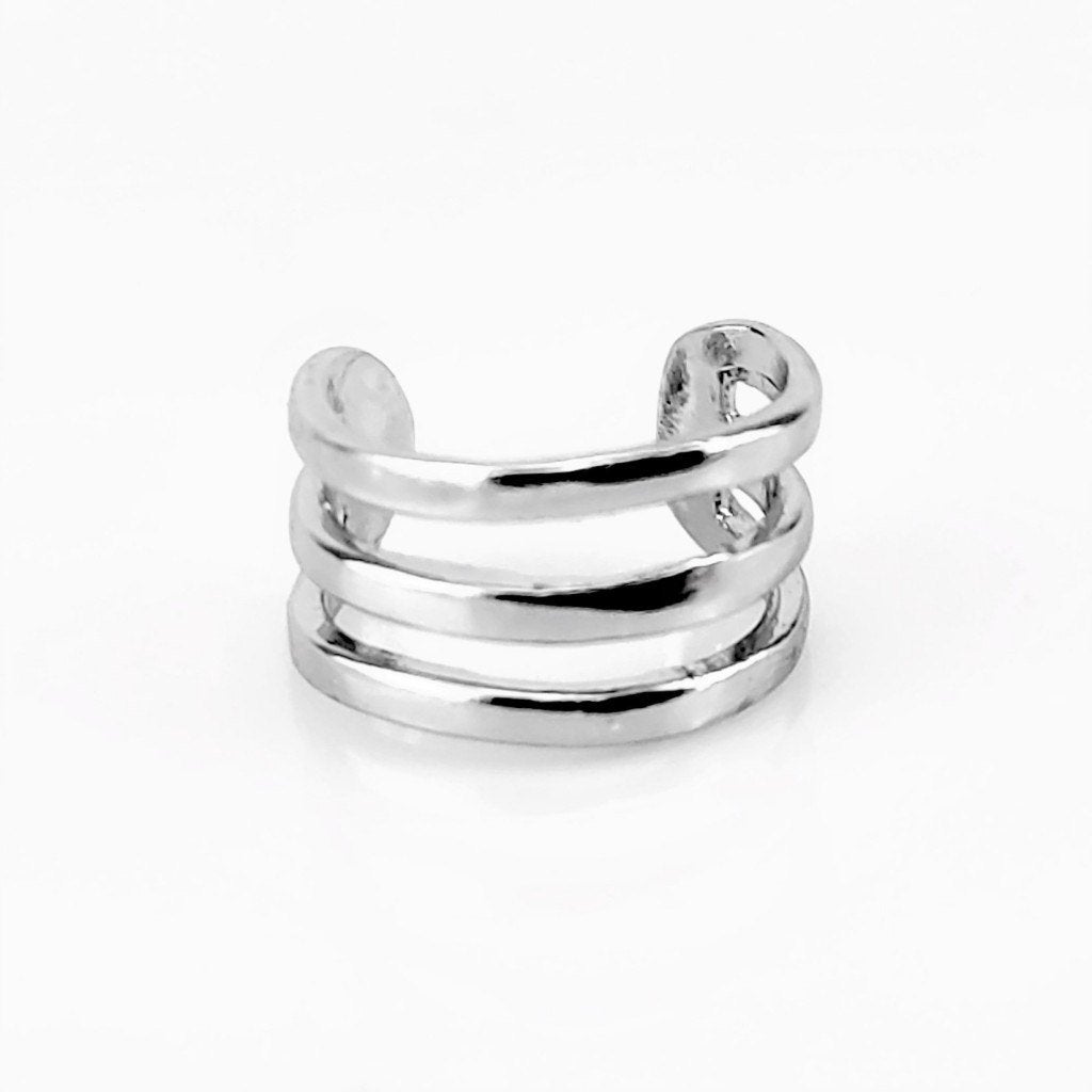 XUPING Gerhodineerd Clip-on Helix-Oorpiercing Triple Ring, Staal, Birgitta-Gracht 33, 6465 EL Kerkrade, Nederland, Verzenden, Oor- of Traguspiercing