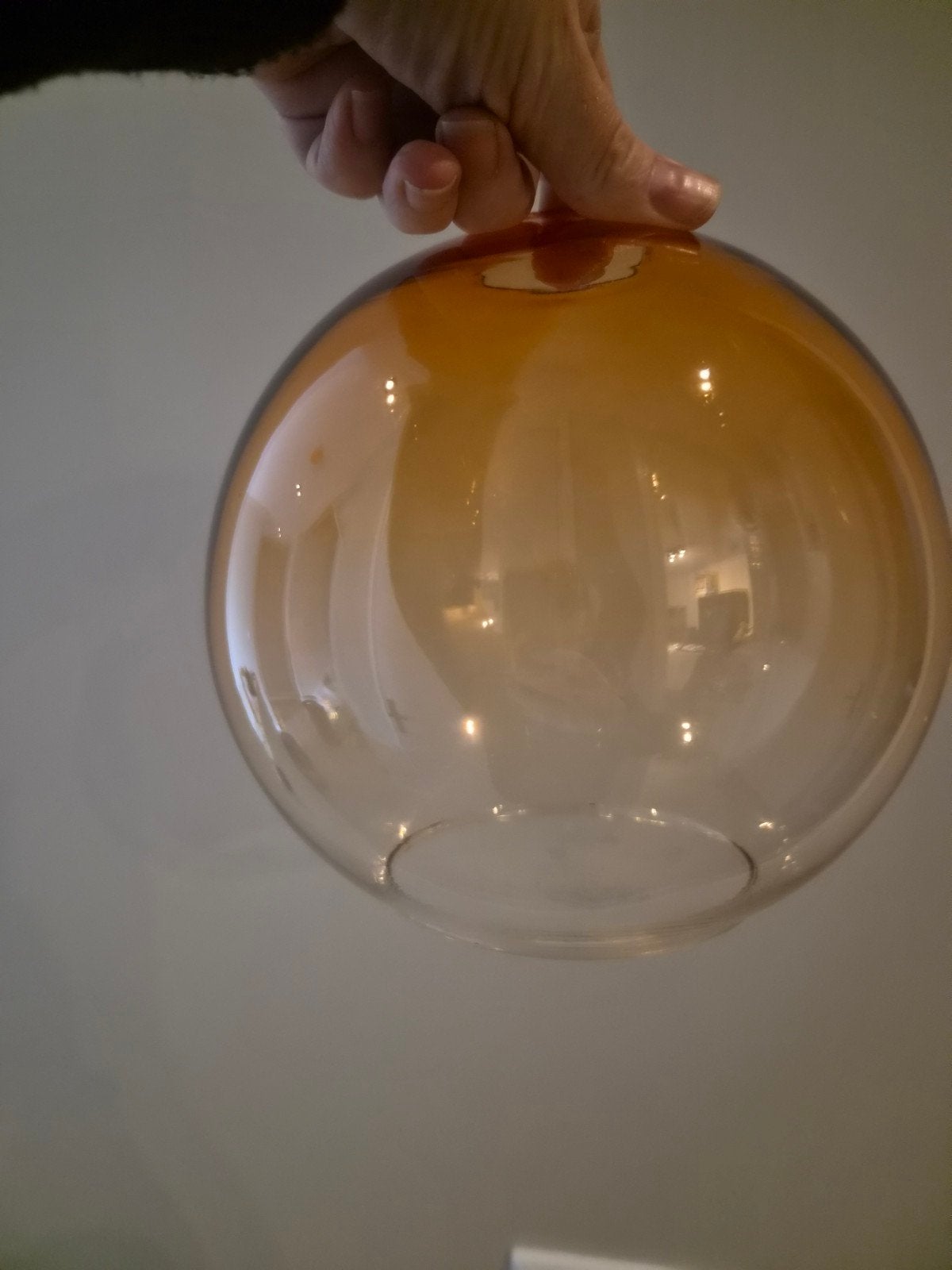 Glazen lampenkappen - set van 7, amberkleurig, rond, Rond, Nieuw, Oranje, Glas