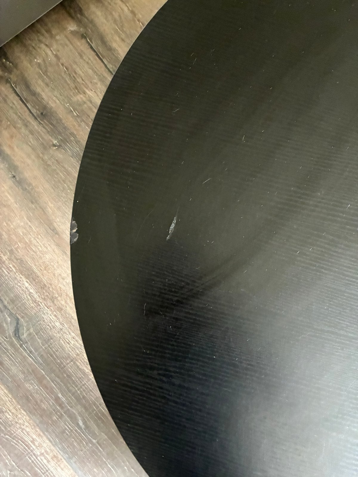 Zwarte ronde salontafel met opbergruimte, Gebruikt, Rond, 50 tot 100 cm, Minder dan 50 cm