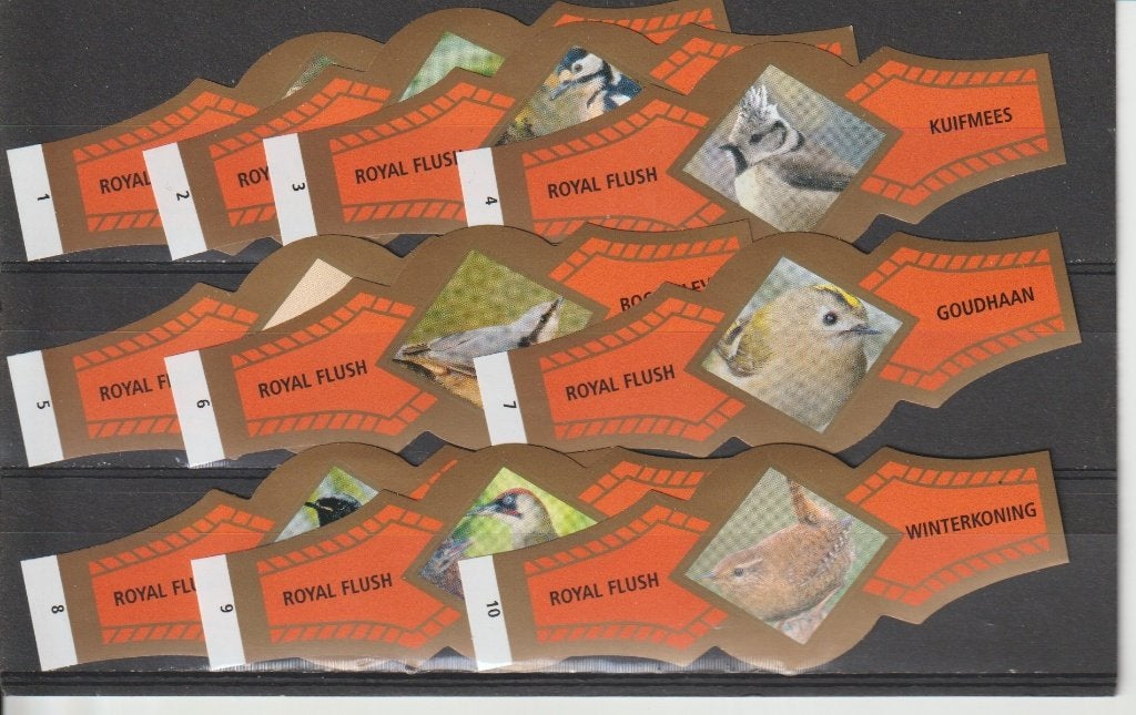 reeks   1807  vogels  1-10  sigarenbanden, Ophalen of Verzenden, Zo goed als nieuw, Sigarenbandjes