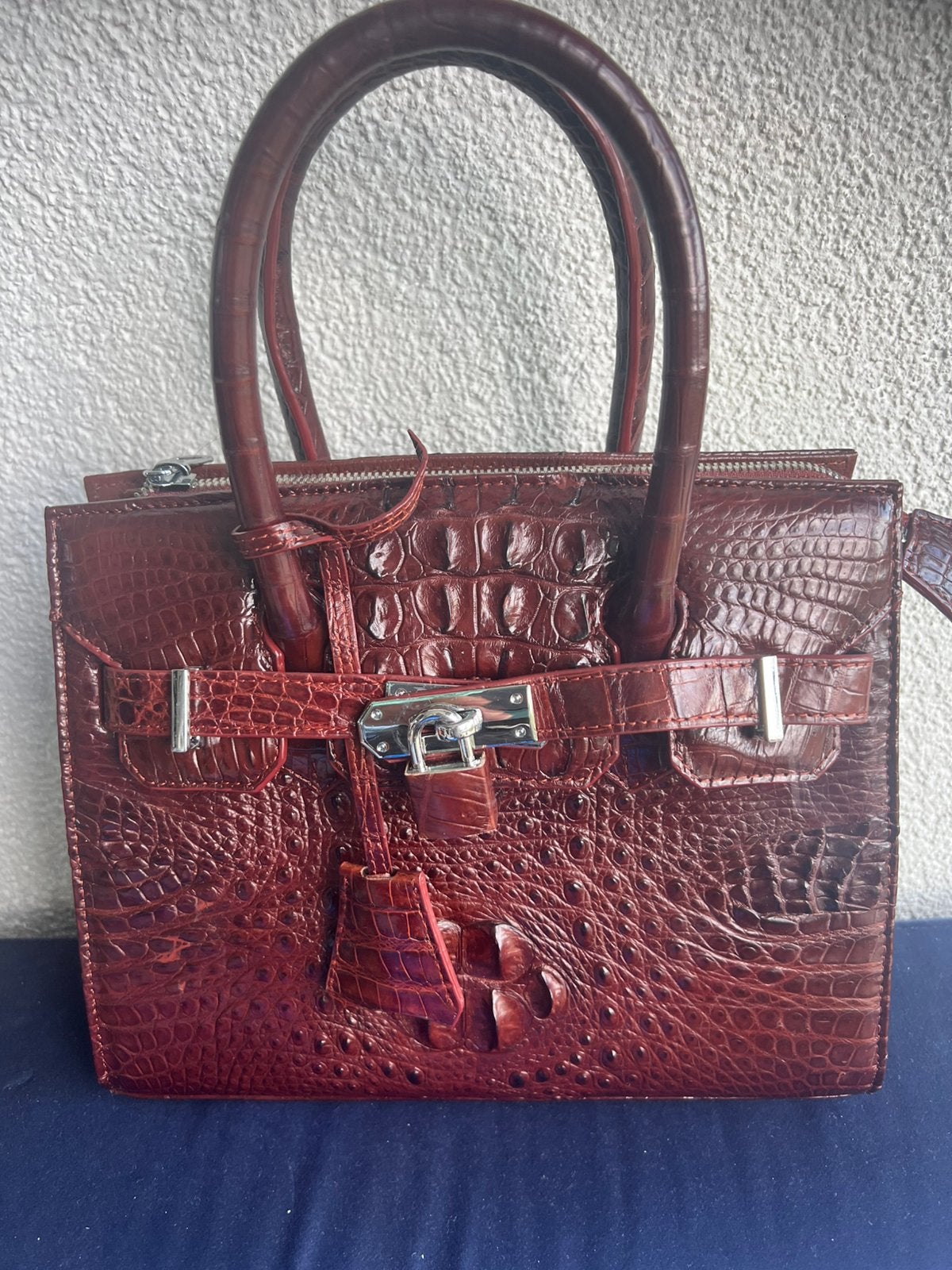Birkin model tas van croco, Ophalen of Verzenden, Zo goed als nieuw, Bruin, Handtas