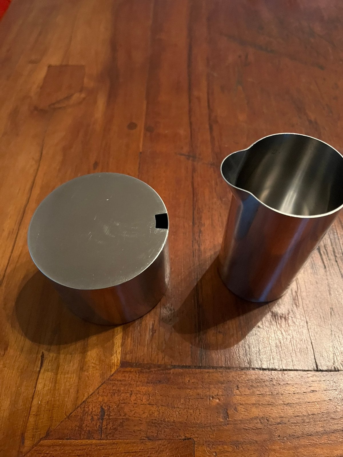 Nette Stelton Cylinda Line melk en suiker, Zilver, Ophalen of Verzenden, Metaal, Overige merken