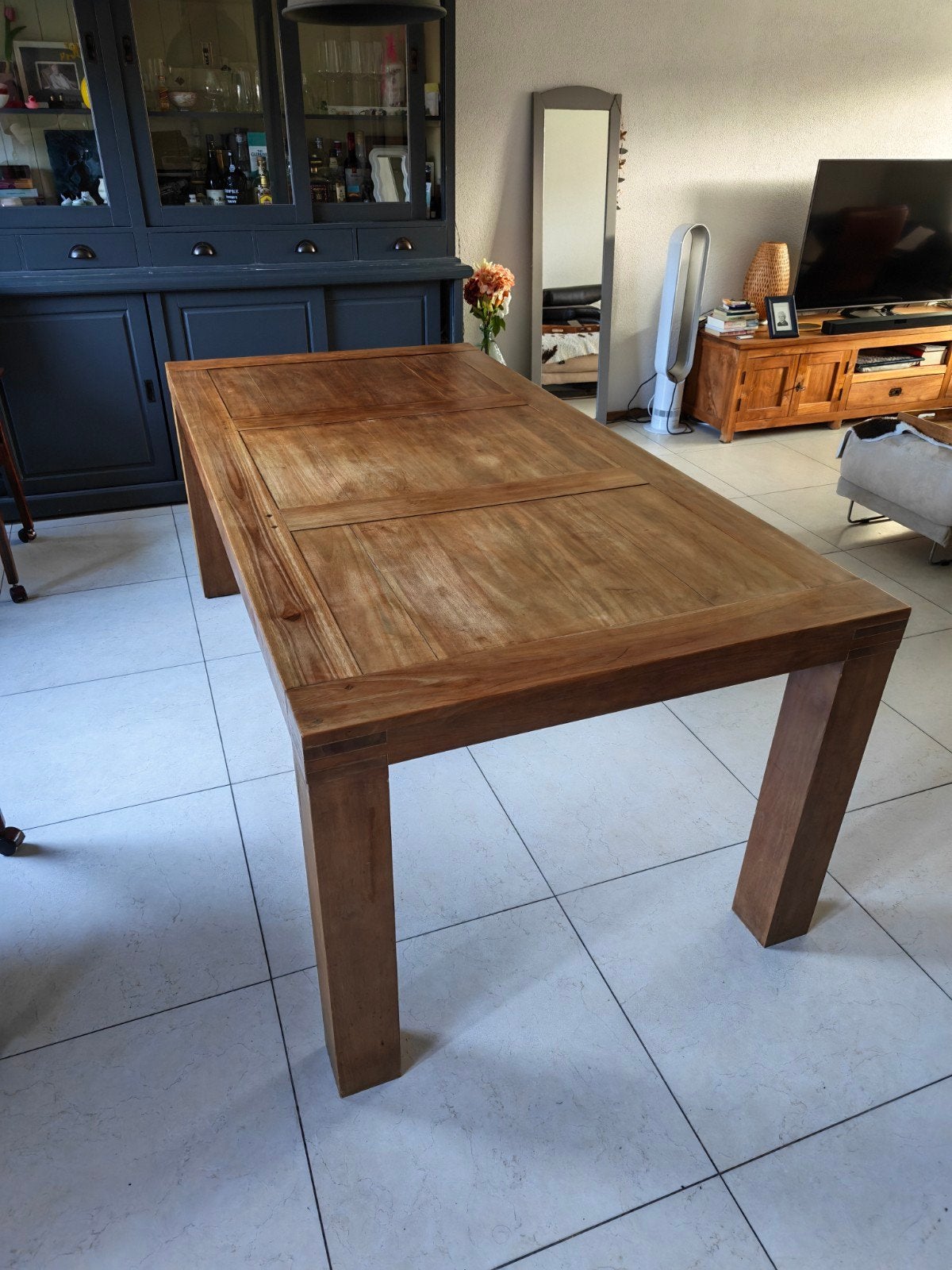 Uitschuifbare teak eettafel 200x100x77 te koop
