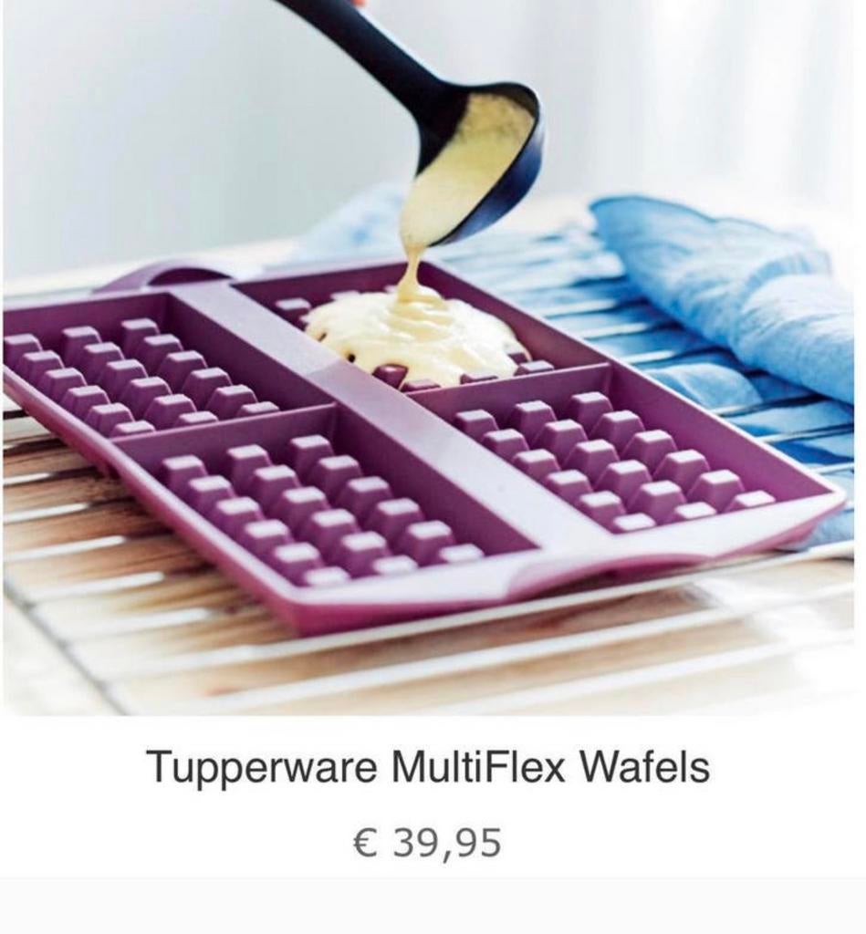 tupperware multiflex wafel vorm oven bakvorm + receptenboek, Ophalen of Verzenden, Zo goed als nieuw, Wit, Overige typen