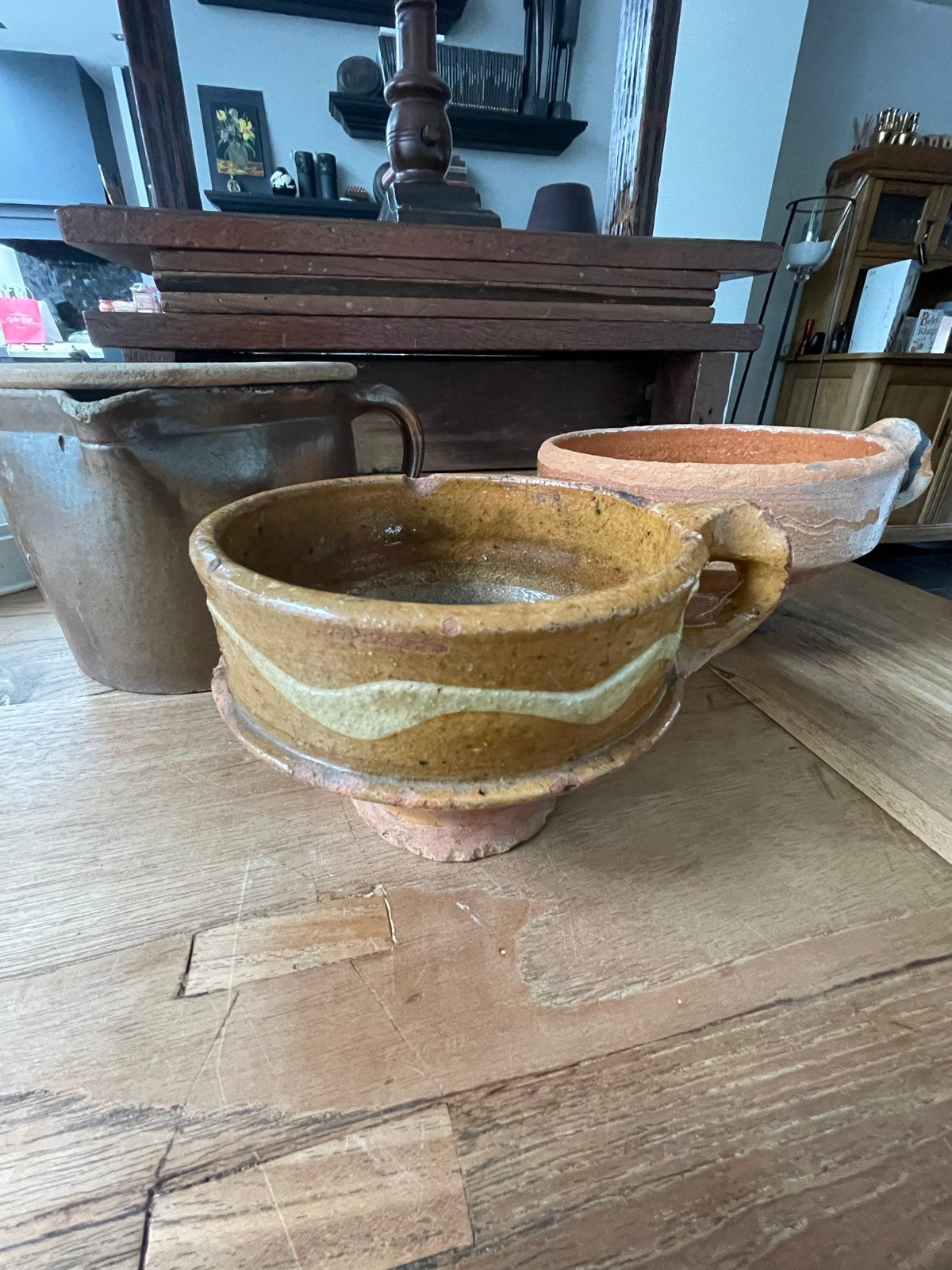 Antieke West Friese Testjes en Melkpot - Aardewerk Set, Antiek en Kunst, Ophalen of Verzenden