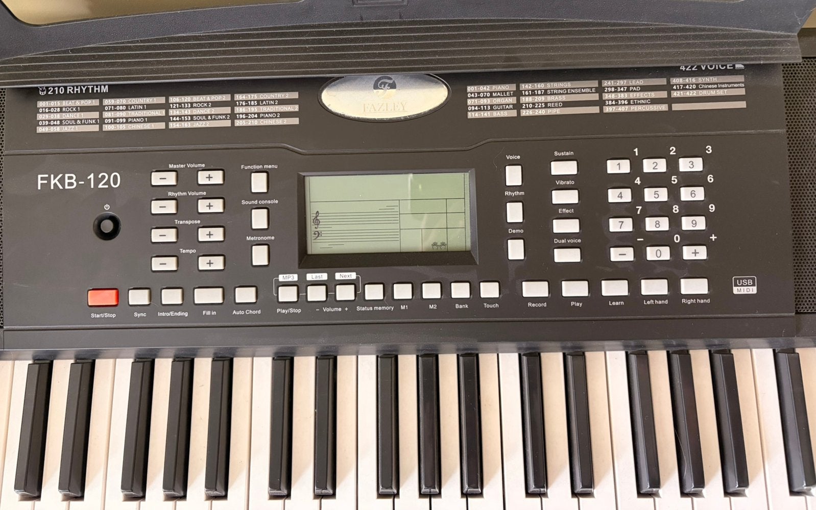 Foto 5 van Fazley keyboard FKB-120 incl. Ergonomische kruk