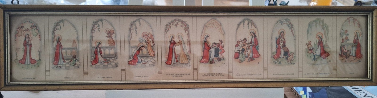 vintage religieuze afbeelding wees gegroet Maria, Ophalen of Verzenden, Kaart of Prent