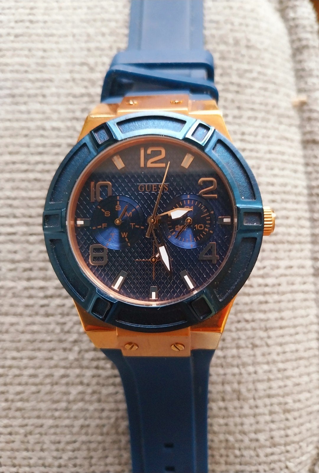 Guess Herenhorloge W0571L1 - Blauw/Roségoud, Overige merken, Staal, Polshorloge, Kunststof