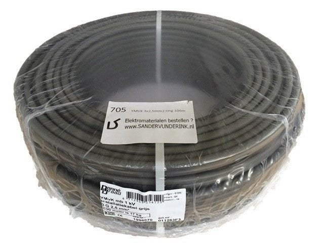 100m YMVK 3x 2,5mm2, Ophalen of Verzenden, Nieuw, Kabel of Snoer