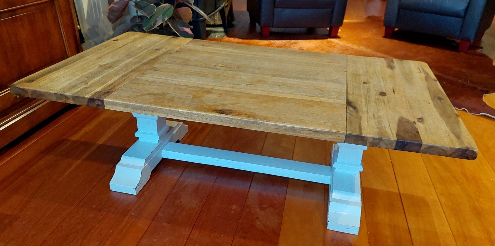 Landelijke Brocante Salontafel / Kloostertafel, Huis en Inrichting, Ophalen, Gebruikt, 100 tot 150 cm, Landelijke brocante