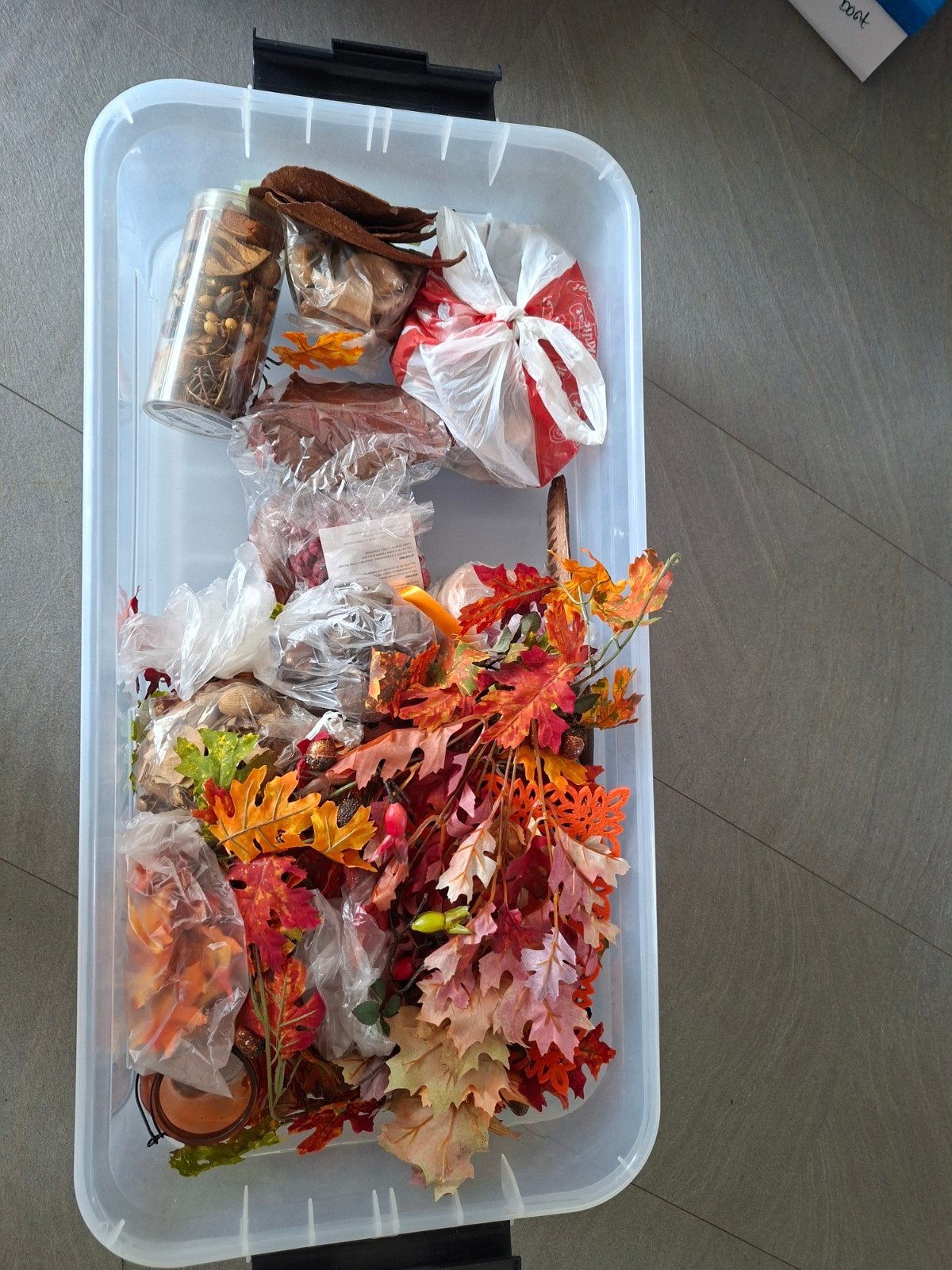 Partij herfstdecoratie / materialen voor kransen en bloemstu, Ophalen of Verzenden