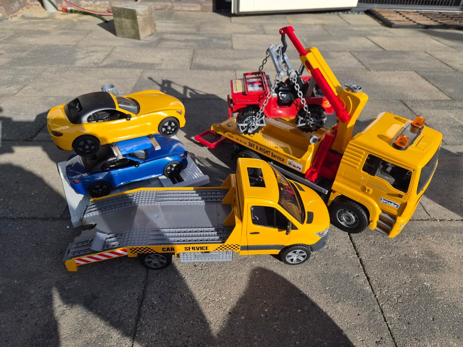 Bruder Werkplaats Set: Takelwagen, Autoambulance en Auto's, Ophalen, Gebruikt