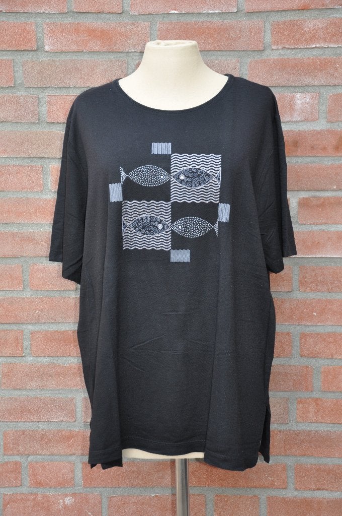 top 44/46, tshirt 44/46, dameskleding 44, 46, Zwart, Maat 42/44 (L), Ophalen of Verzenden, Zo goed als nieuw