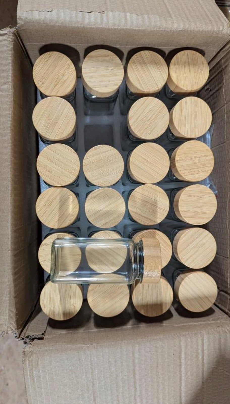 Nieuwe set glazen kruidenpotjes | 24x 120 ml | nieuw in doos, Huis en Inrichting, Ophalen, Nieuw, Glas, Pot, Bus of Blik