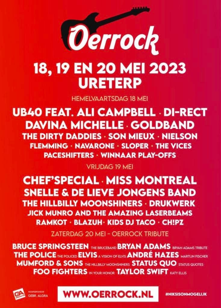 2 vrijdag tickets oerrock, Twee personen