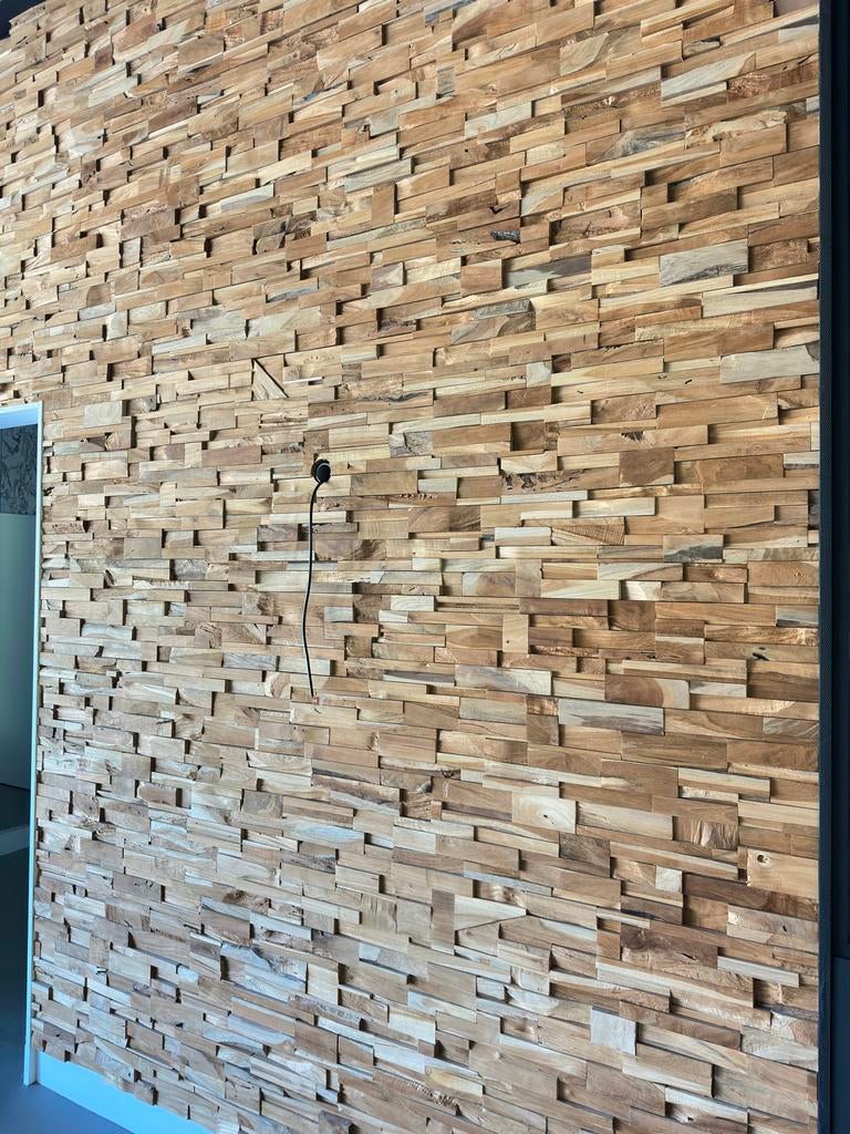 TEAKWALL 11m2 wandbekleding hout, Ophalen, Minder dan 25 mm, Zo goed als nieuw, Plank