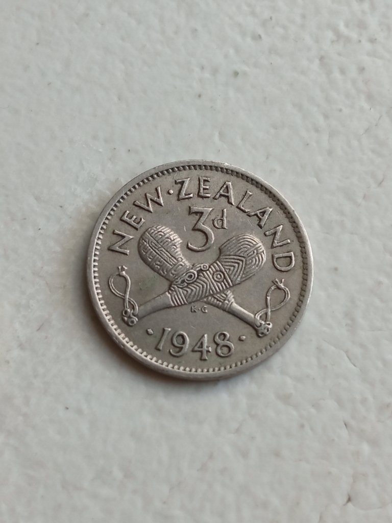 Nieuw Zeeland 3 pence 1948., Postzegels en Munten, Munten | Oceanië, Ophalen of Verzenden, Losse munt