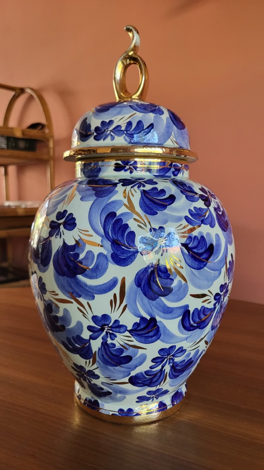 H. Bequet dekselvaas vintage, Ophalen of Verzenden