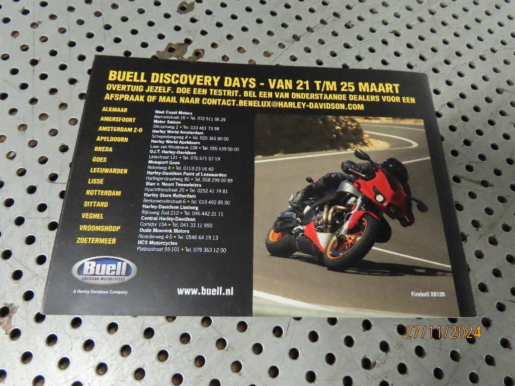 Folder - Reclame Buell American Motorcycles o.a. Ulysses, Ophalen of Verzenden, Zo goed als nieuw, Motoren
