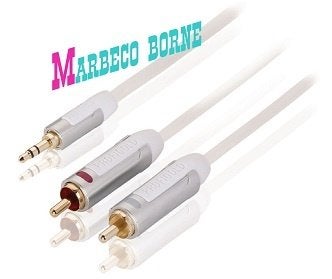 Tulpkabel, RCA kabel naar 3,5mm Jackplug, 5 meter, 24K, Nieuw, 5 tot 10 meter, Info@marbeco.nl, Profigold